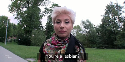 PublicAgent HD Blonde Lesbian Takes Cock for Money