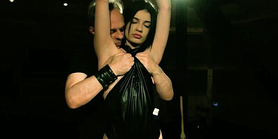 Elegant courtesan at tied up sex