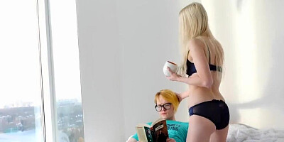 SIS. PORN. Boy took pity on unsatisfied stepsister and came to bedroom