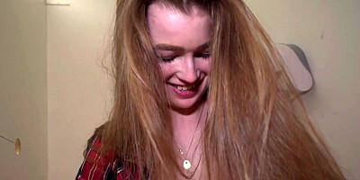 Horny young lady gets lured to the toilet with gloryhole