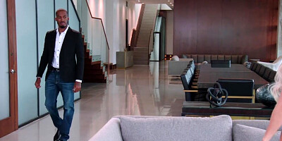 Depraved blonde Elsa Jean enjoys interracial sex with a black stud