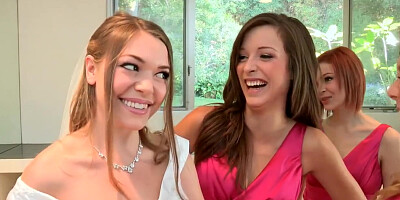 Bride has Lesbian Foursome with Bridesmaids