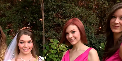 Bride has Lesbian Foursome with Bridesmaids
