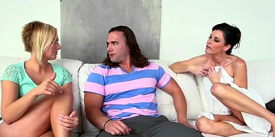 Moms Bang Teen - Mom and Step Daughter Share Cock