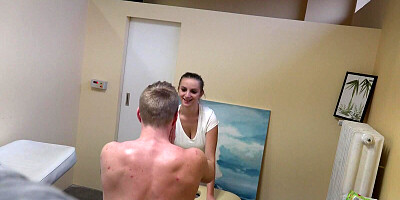 A lovely masseuse gives a up her pussy for extra cash
