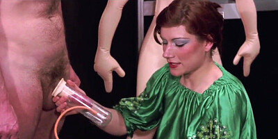 This naughty MILF is teaching girls how to suck a dick properly