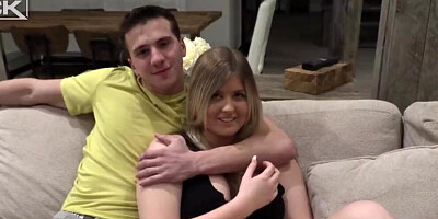 Naughty stepmom is getting shagged on the couch by her stepson