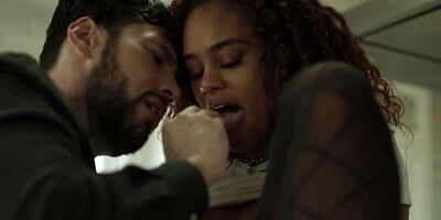 Tommy Pistol pulls Scarlit Scandal by the hair while brutally fucking her