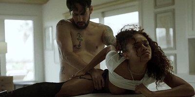 Tommy Pistol pulls Scarlit Scandal by the hair while brutally fucking her