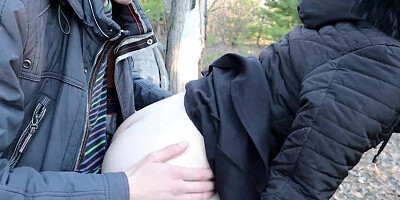 A Man Noticed how I Masturbated in the Forest and Fucked Me!
