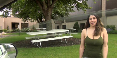 Big Tit Latina chick needs a ride and some dick