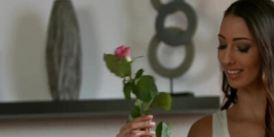 Adorable brunette wife has been craving sensual intercourse with her handsome hubby