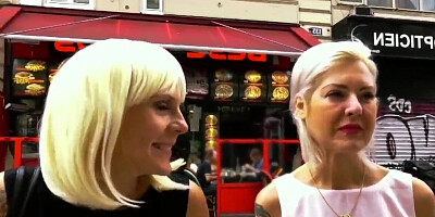 Two horny MILFs are sharing a guy in this FFM threesome