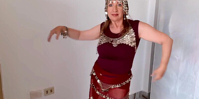 Shaking natural big boobs in oriental outfit by hot milf