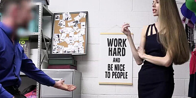 Skinny MILF is strip-searched and viciously banged by a mall cop