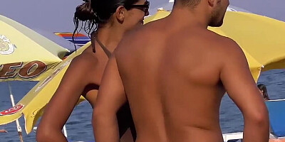 Girls with perfect bodies enjoy their day at the beach