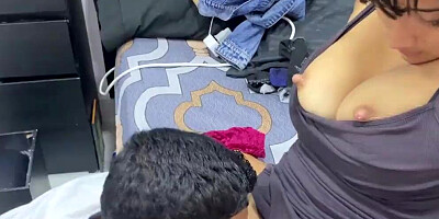 my stepdaughter is so young that it makes me want to fuck her every day and milk my big tits