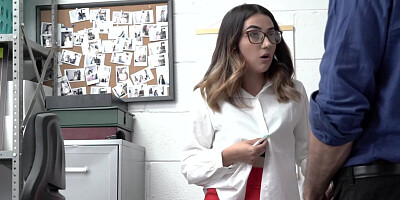 Nerdy young babe was accused of stealing and lured into sex by a cop