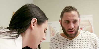 Full-bosomed nurse Angela White cures a patient with BJ and sex