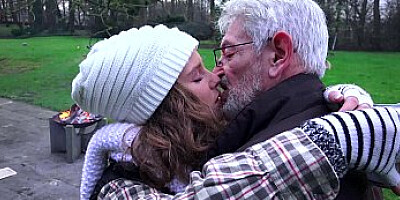 Teen Bunny take old dick for food money