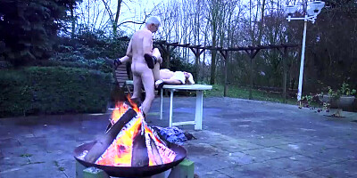 Teen Bunny take old dick for food money