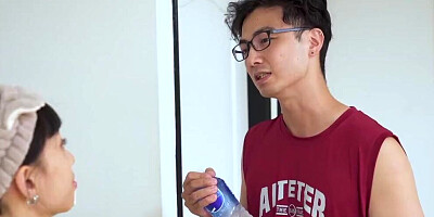 Petite Asian chick is being fucked by her nerdy stepbrother