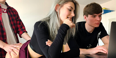 Fucking Cuckold's Girlfriend to Cum on her Slutty Face - Eva Elfie