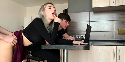 Fucking Cuckold's Girlfriend to Cum on her Slutty Face - Eva Elfie