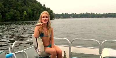 Blonde Teen Step-Sister gets a Public Creampie on a Boat