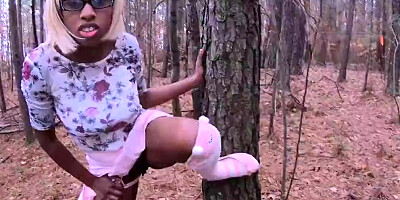 Sneaking Into The Forest To Fuck Stepdad While Mom Is Home