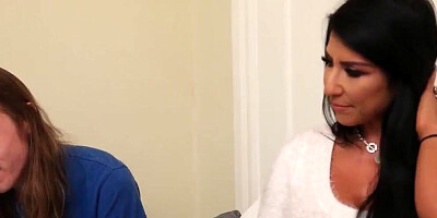 Long-haired dude is fucking his amazing stepmom Raven Hart