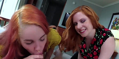 Cougar and her stepdaughter are sharing one hung guy in a threesome