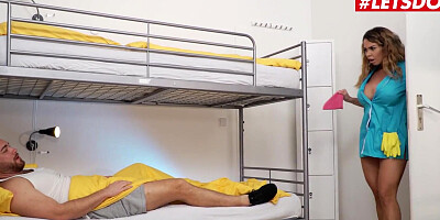 Sexy maid Chloe Lamour gets banged in a hostel room