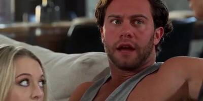 Hunk has a threesome with his teen stepdaughter and her depraved lady friend