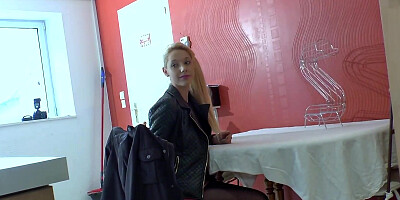 Blonde euro babe is craving for that huge fat dick
