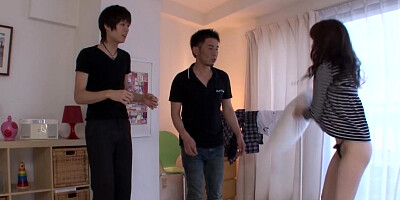 JAPANESE BABE RIDES DILDO THEN COCK CREAMPIE