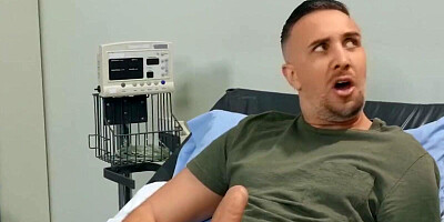 Full-bosomed nurse blows and rides big cock in the doctor's office