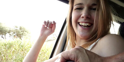 Naughty babe's not against blowing and fucking stranger