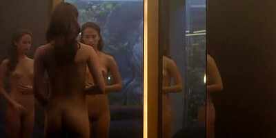 Naked MILFs before mirrors in celebrity compilation