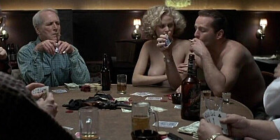 Celebrities show off titties while playing cards