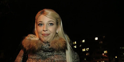 Czech blonde shows big tits and fucks for money