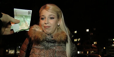 Czech blonde shows big tits and fucks for money