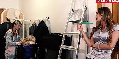 Gina Gerson and Cynthia Vellons are playing with a sex toy