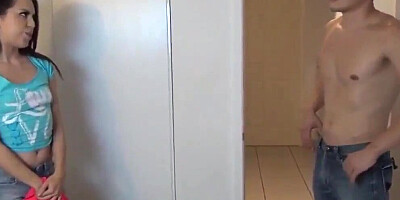 Naughty Teen Seduce Her New Roommate While Boyfriend Gone