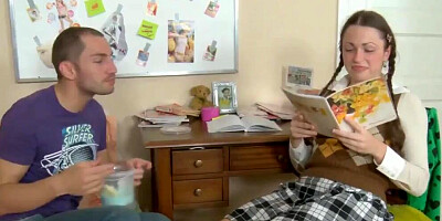 Step Daughter Gets The Cum On Her Boobs