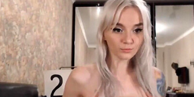 Inked teen hussy will use a big dildo for pleasuring her moist twat