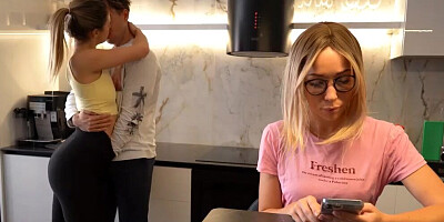 Stepmom Drinks Tea While We Having Sex