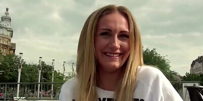 Blonde cougar sucks a dick for a money and gets fucked