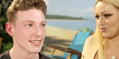 Young dude gives his giant schlong to a horny blonde MILF