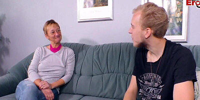 Amazingly slutty German mom is fucking with her son's friend